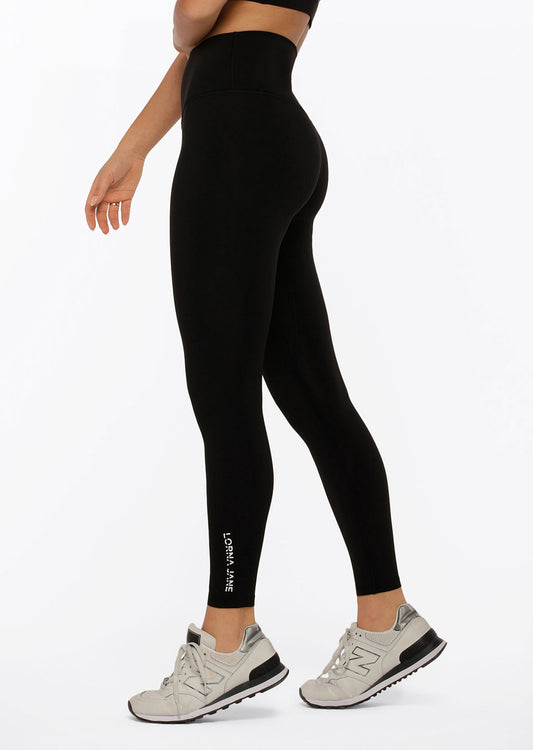 Lorna Jane Hi-Fold Lotus Full Length Leggings - Black