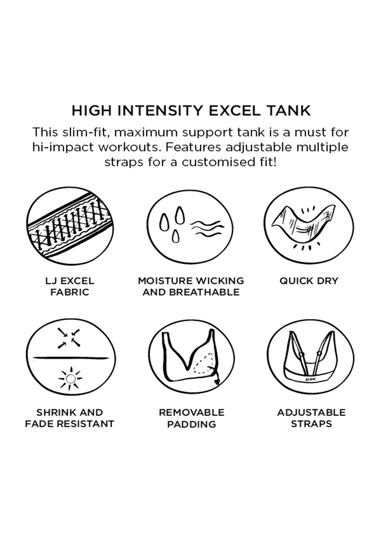 Lorna Jane High Intensity Excel Tank - Black