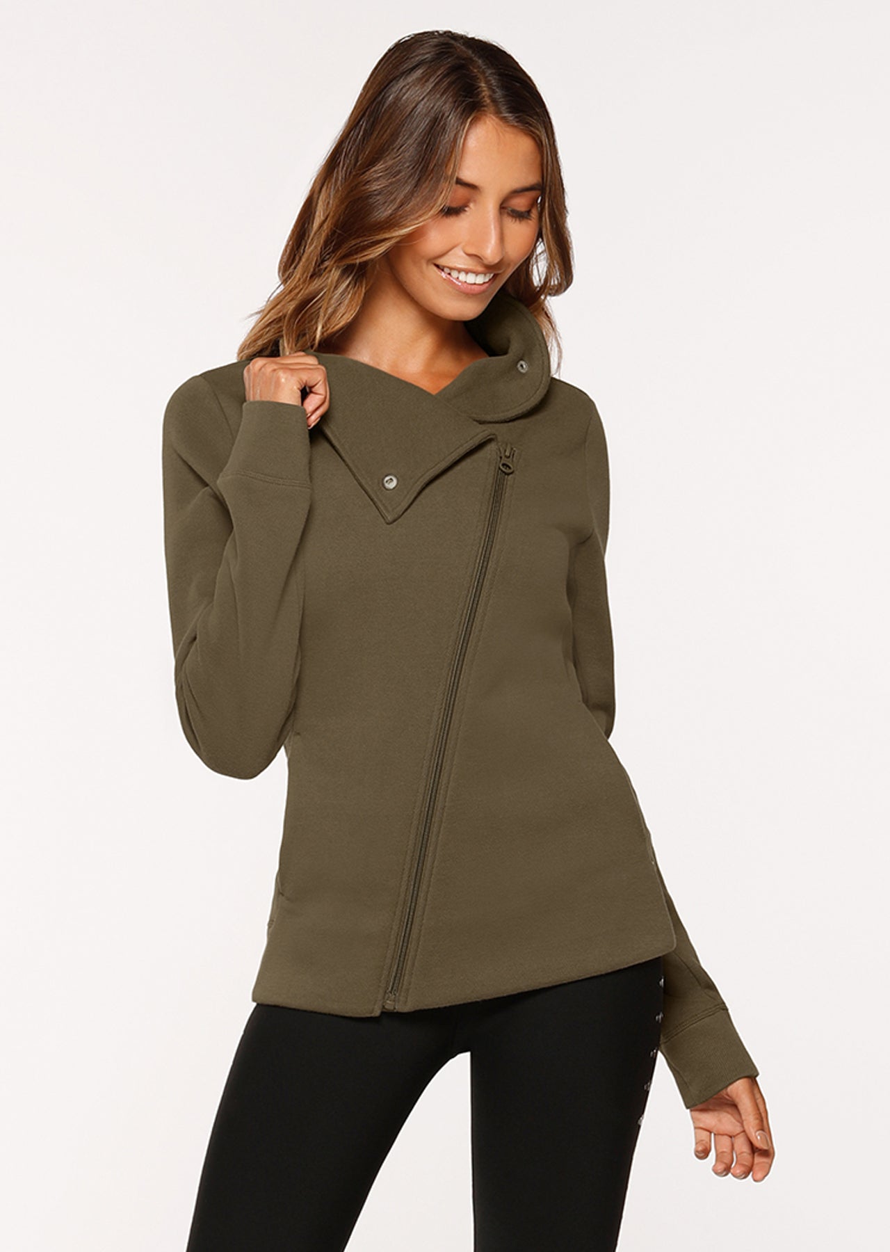 Lorna Jane High Performance Jacket - Midtone Safari