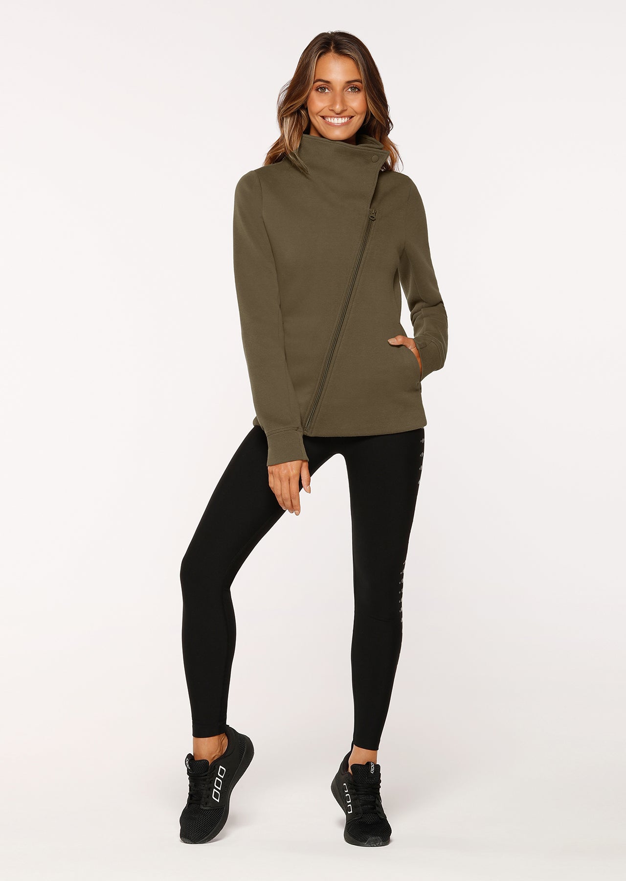 Lorna Jane High Performance Jacket - Midtone Safari