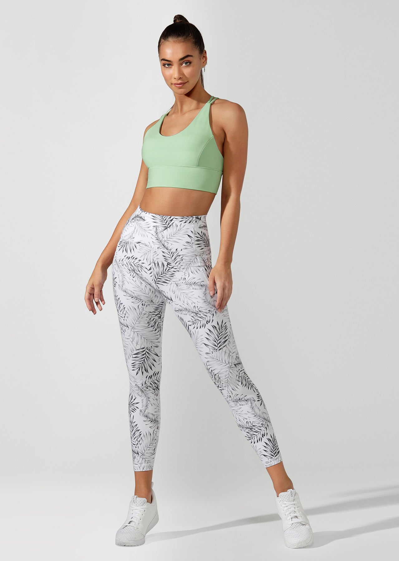 Lorna Jane High Rise Booty Core Ankle Biter Tight - Mono Jungle Print