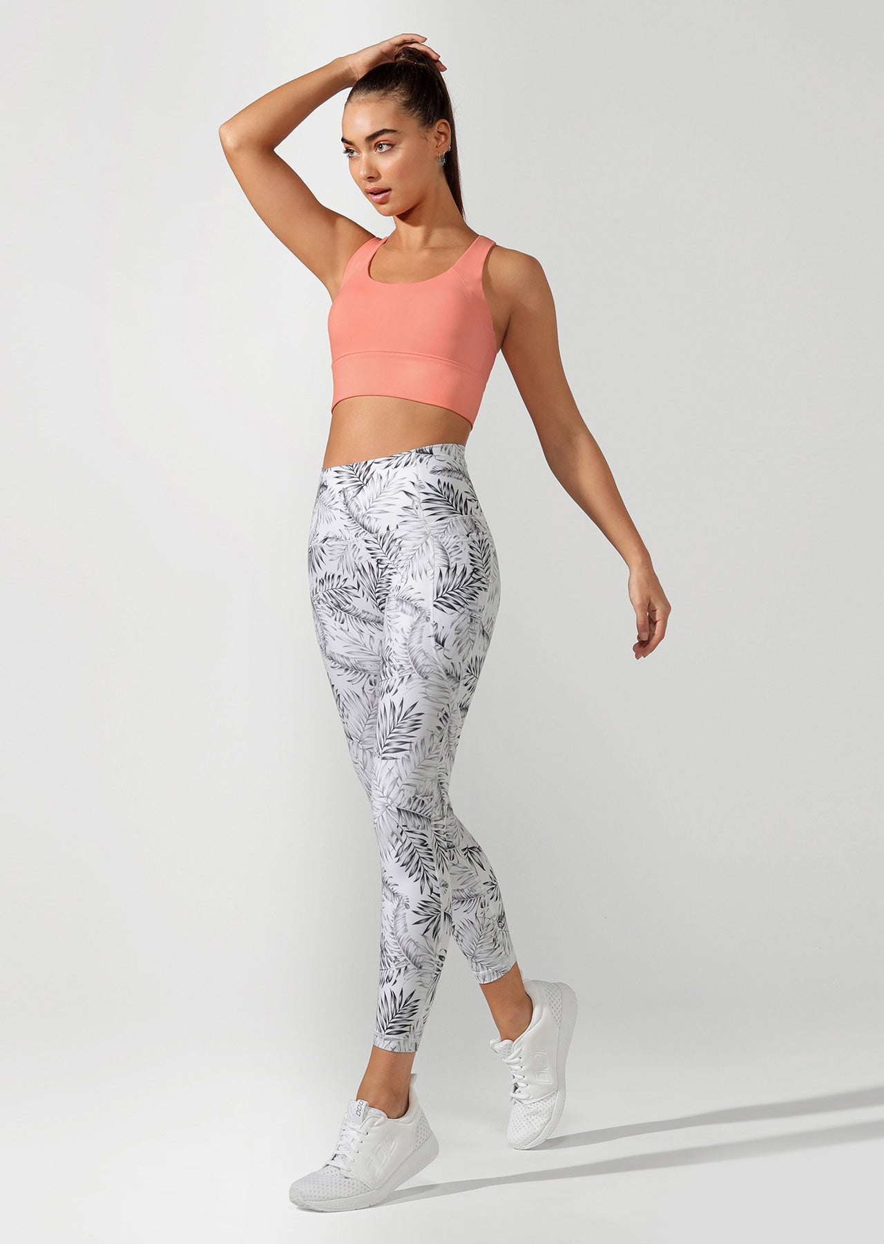 Lorna Jane High Rise Booty Core Ankle Biter Tight - Mono Jungle Print