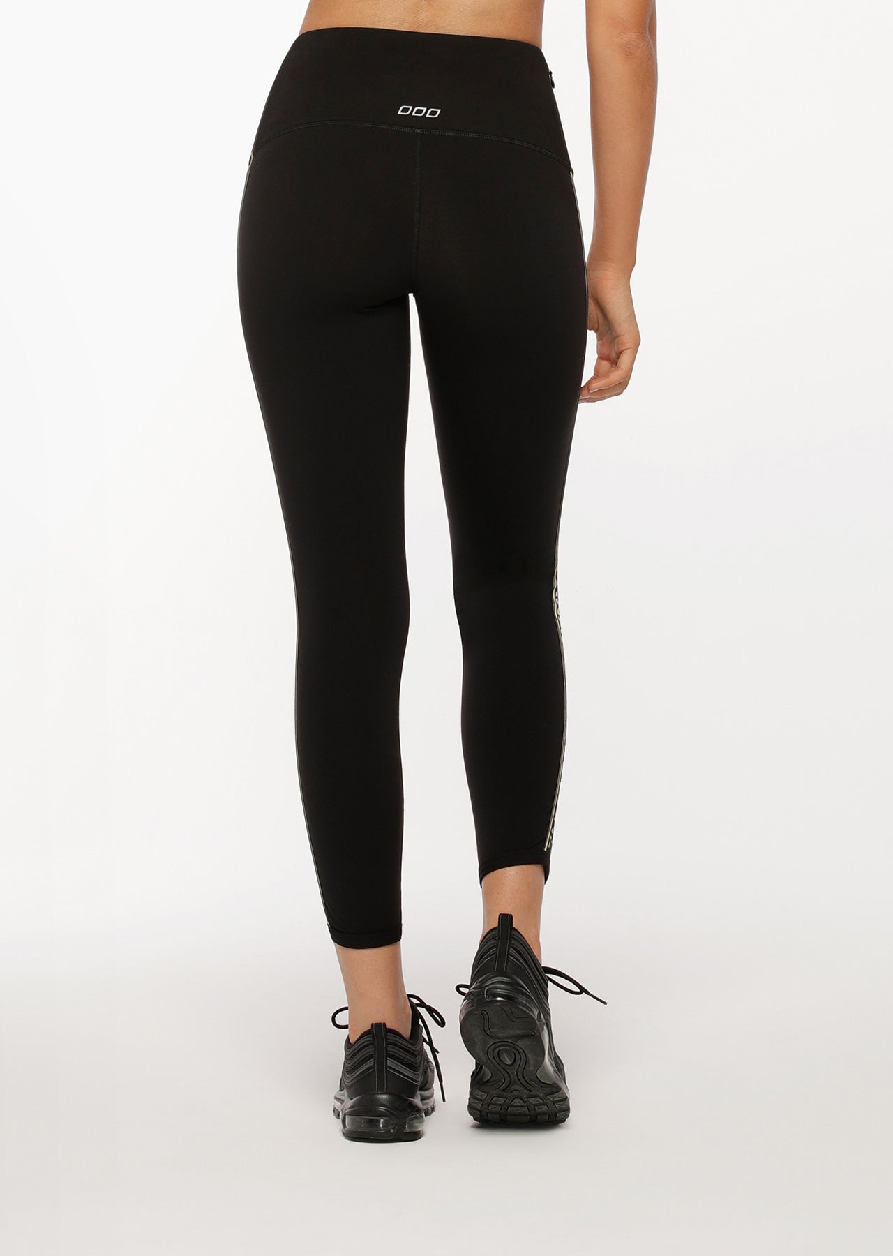 Lorna Jane High Rise Logo Ankle Biter Leggings - Black