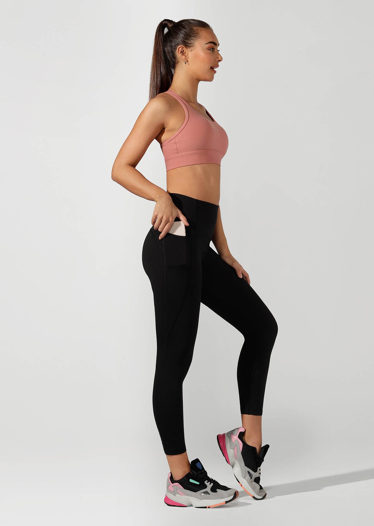 Lorna Jane High Rise Pocket Core Ankle Biter Tight - Black