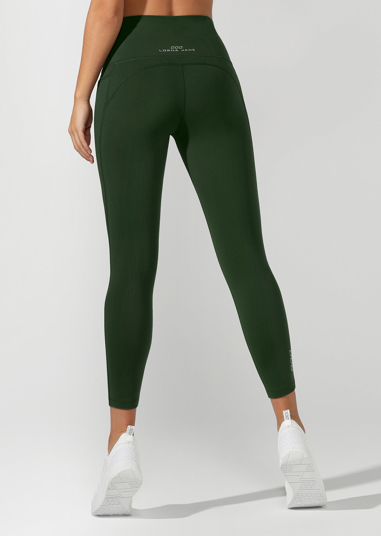 Lorna Jane High Rise Pocket Core Ankle Biter Tight - Fig Green