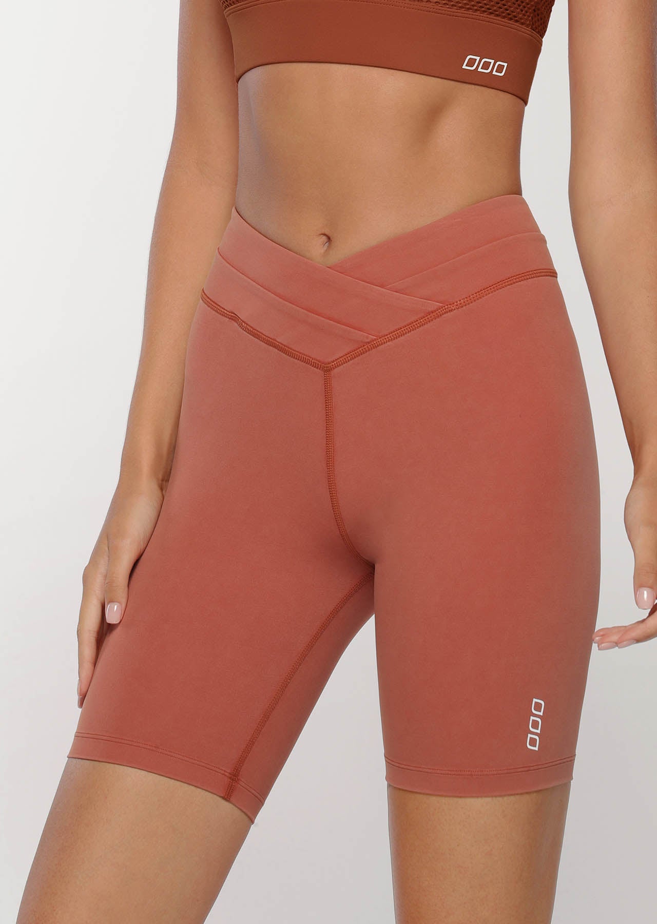 Lorna Jane High Waisted Bike Shorts - Washed Copper
