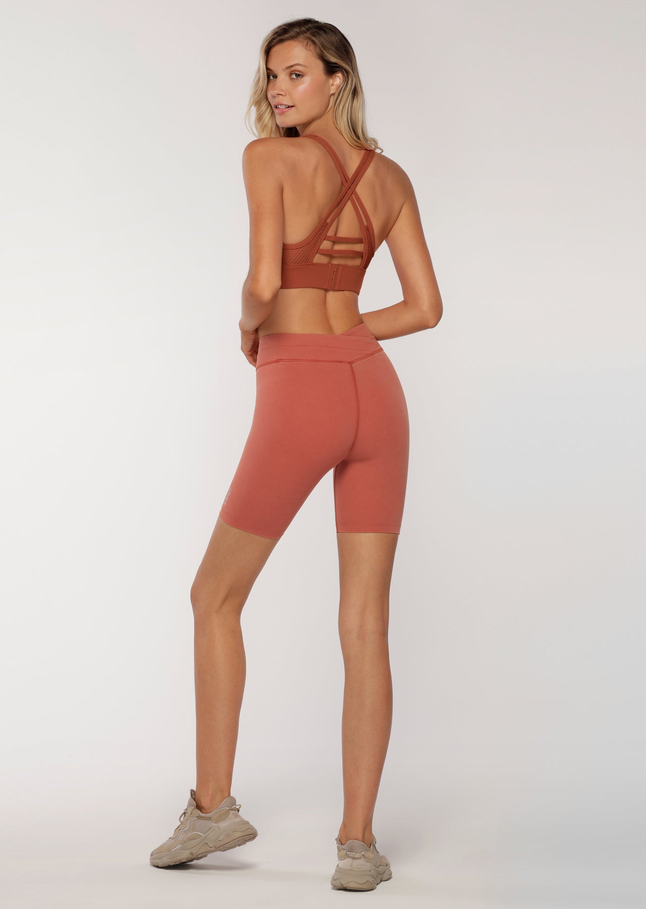 Lorna Jane High Waisted Bike Shorts - Washed Copper