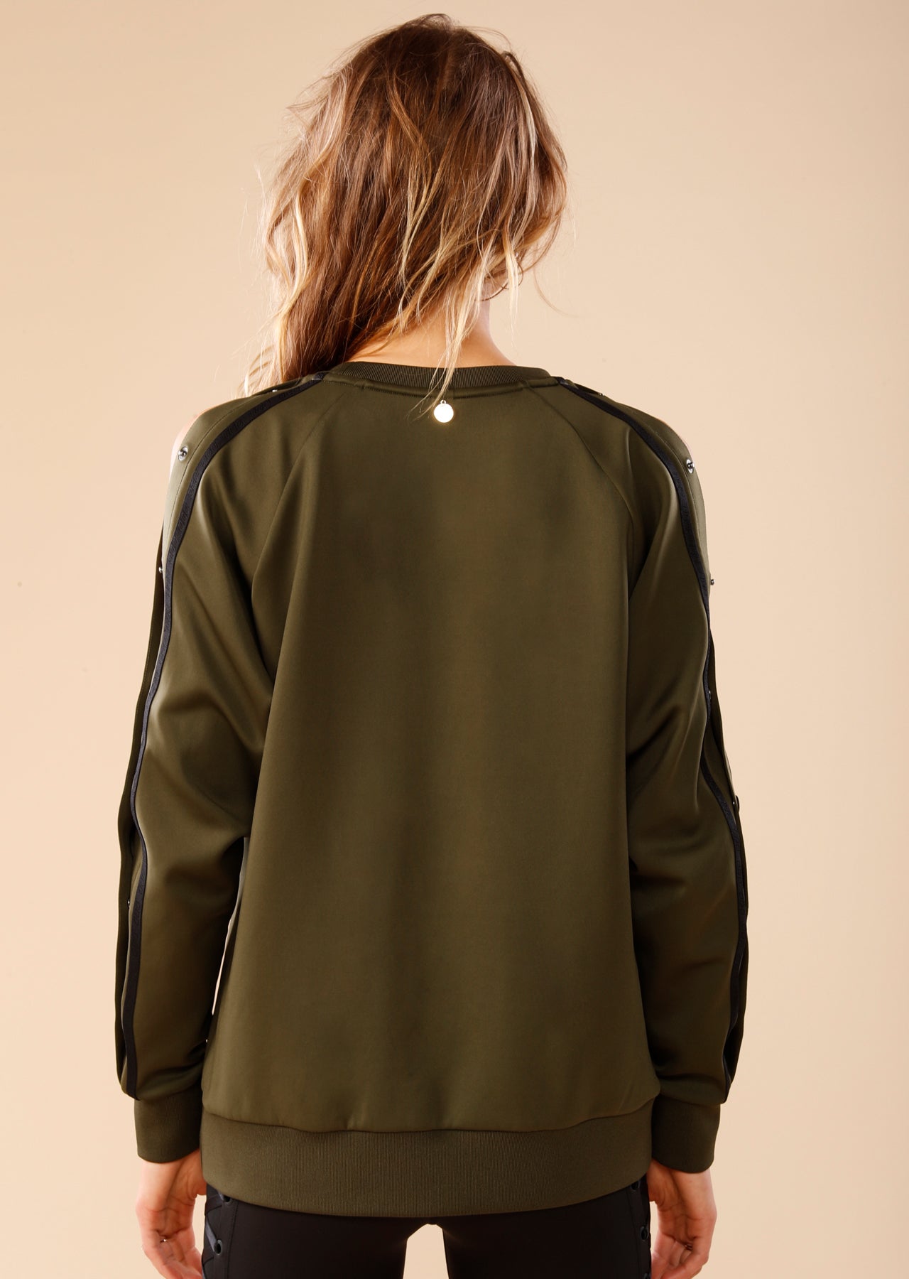 Lorna Jane Highline L/Slv Snap Top - Luxury Green