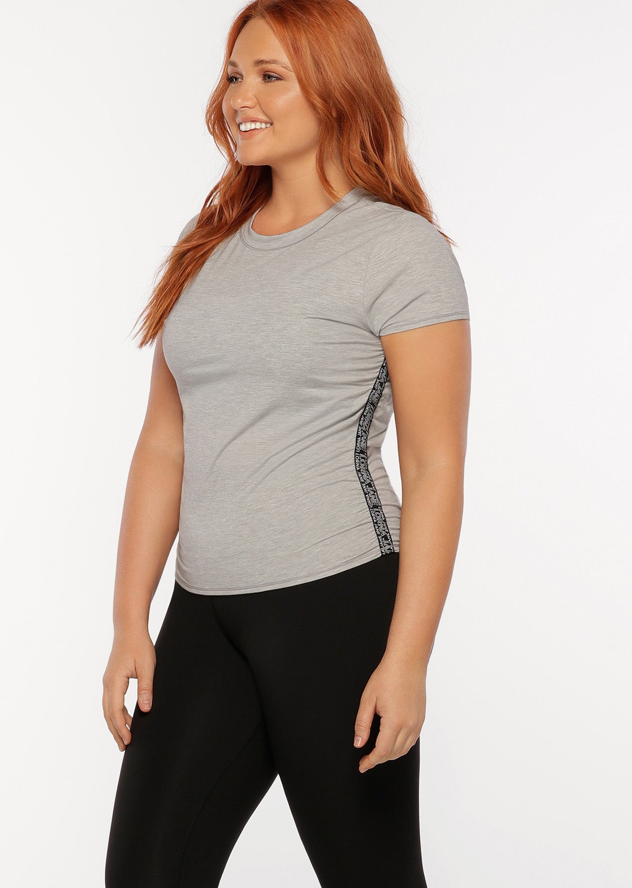Lorna Jane Hiit It Active Tee - Light Grey Marl