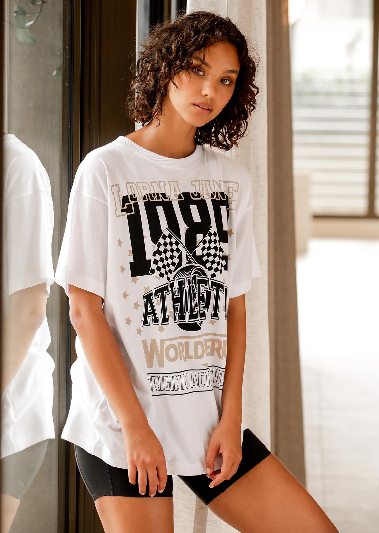 Lorna Jane Hoop Time Oversized Tee - White