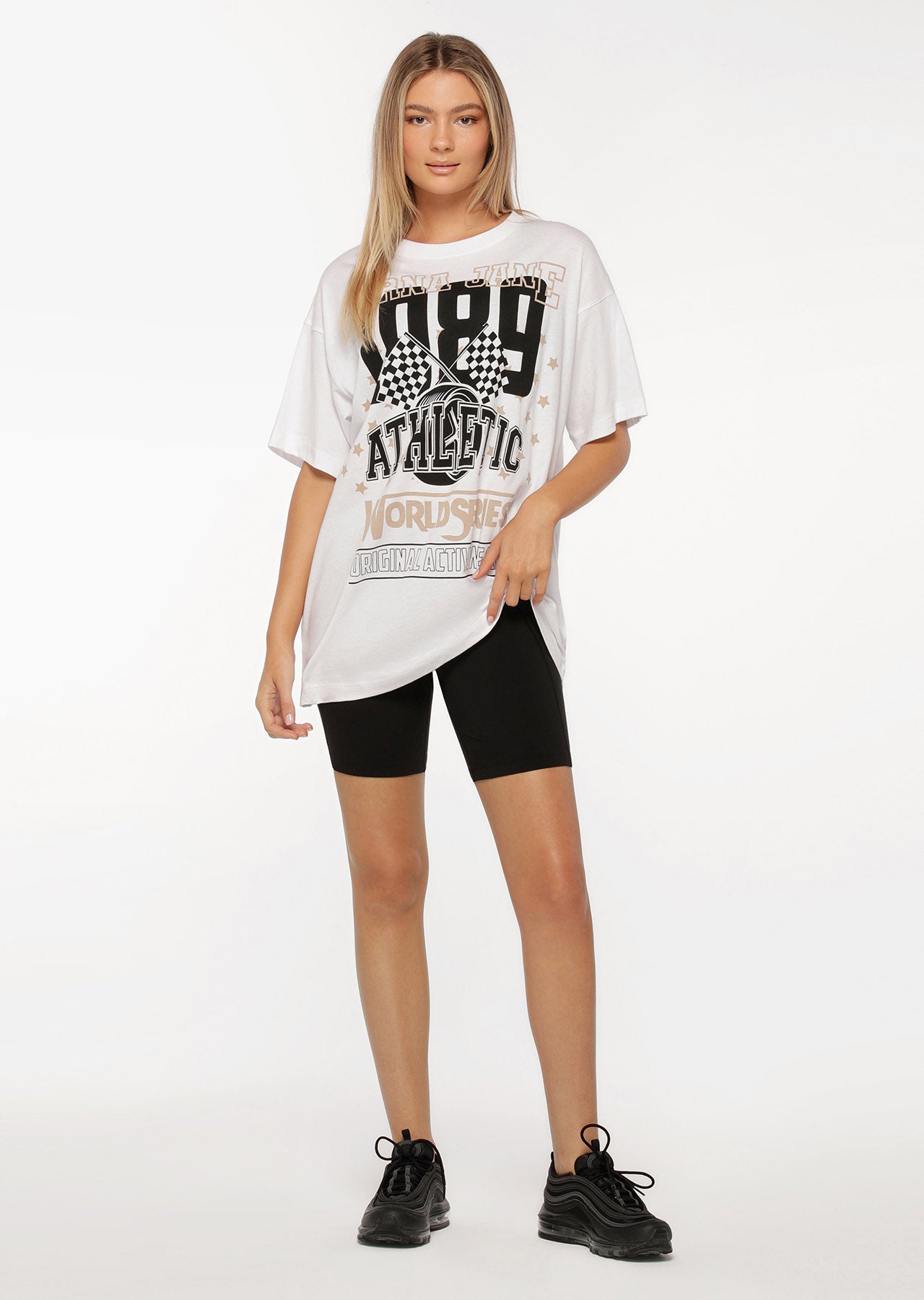 Lorna Jane Hoop Time Oversized Tee - White