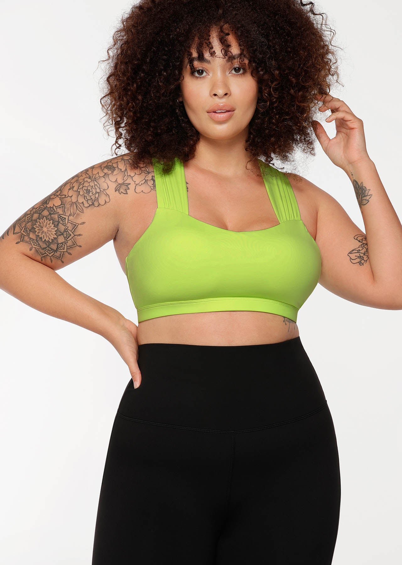 Lorna Jane Hype Sports Bra - Glow Green