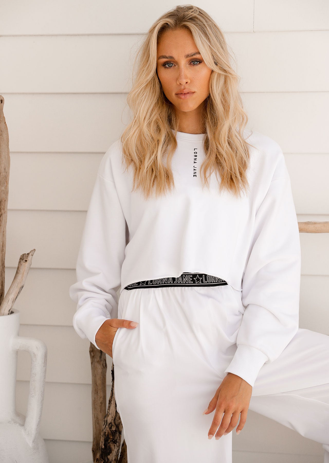 Lorna Jane Icon Cropped Sweat - White