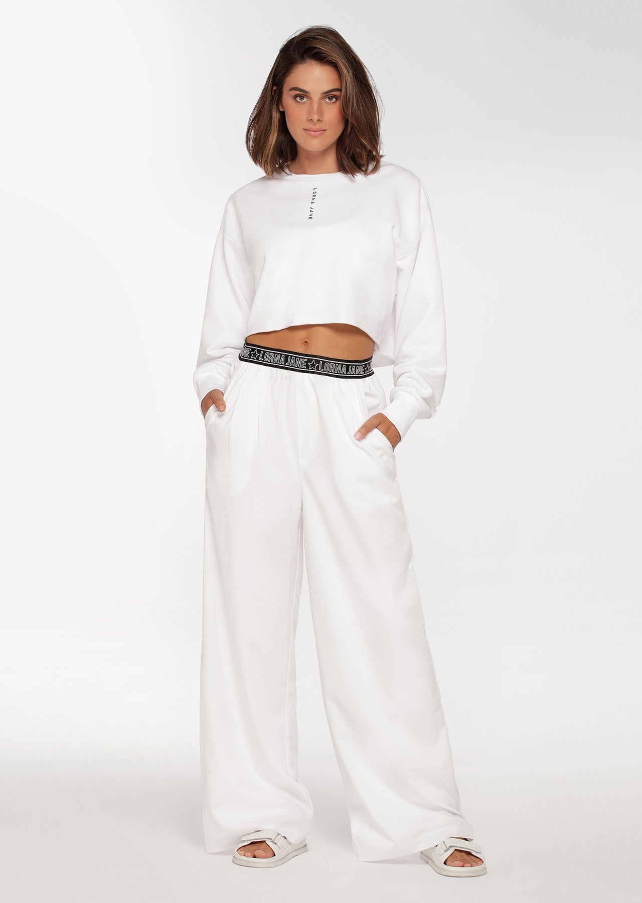 Lorna Jane Icon Cropped Sweat - White
