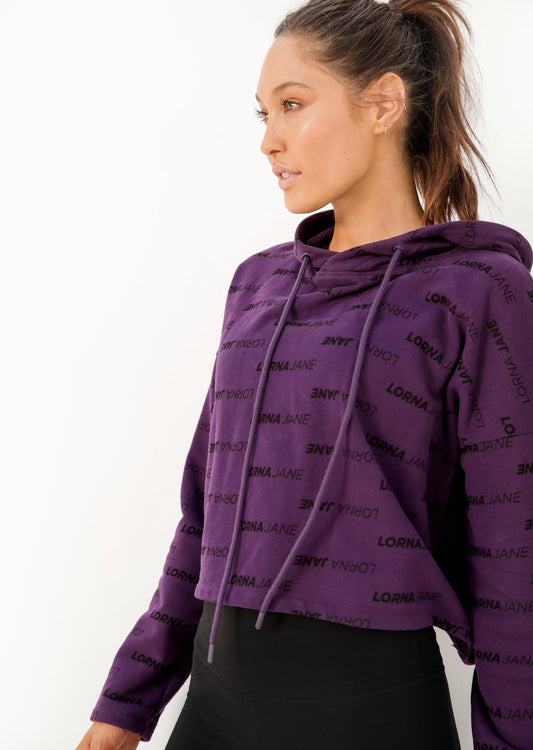Lorna Jane Iconic Cropped Hoodie - Midnight Purple