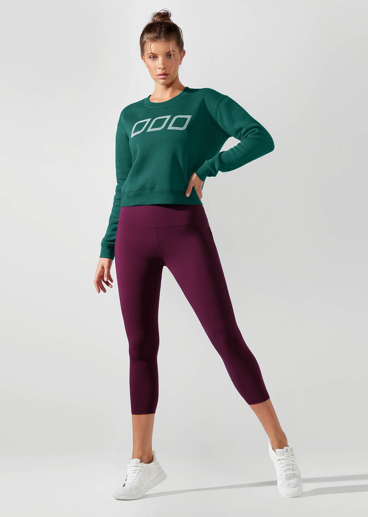 Lorna Jane Iconic Cropped Sweat - Amazon Green
