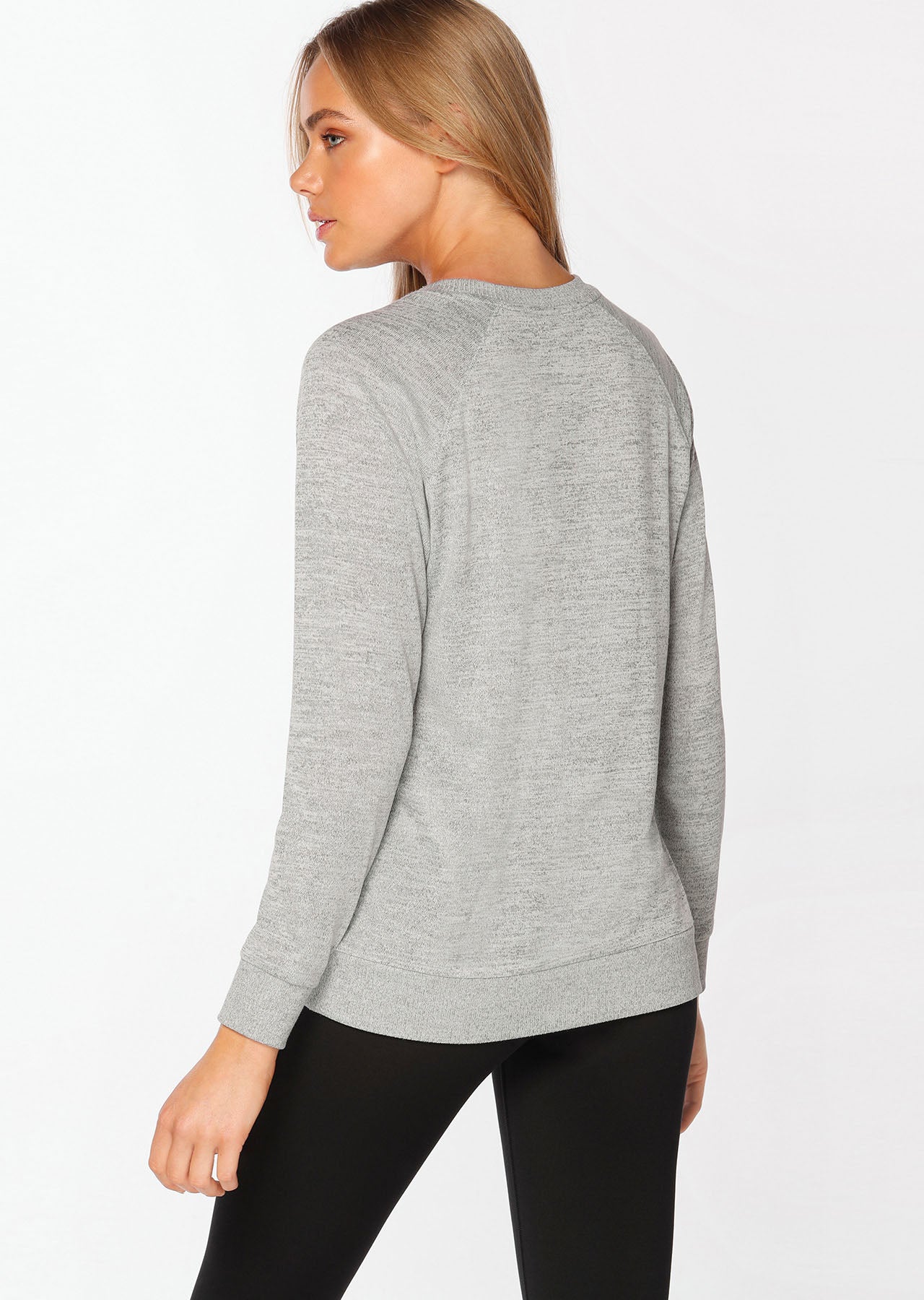 Lorna Jane Iconic Darcy Long Sleeve Top - Snow Grey Marl
