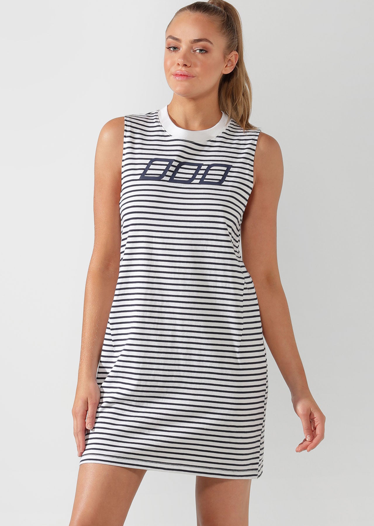 Lorna Jane Iconic Everywhere Dress - White / French Navy