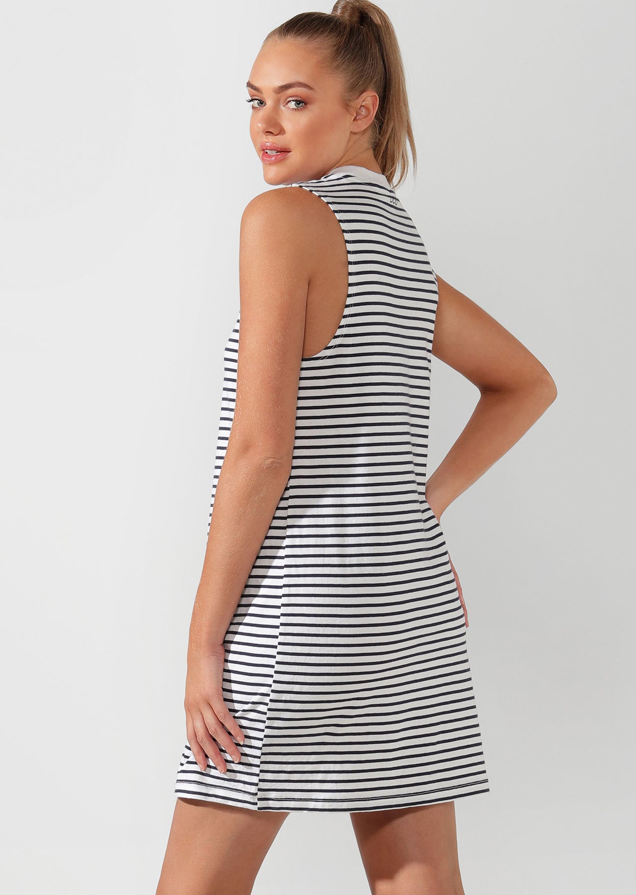 Lorna Jane Iconic Everywhere Dress - White / French Navy