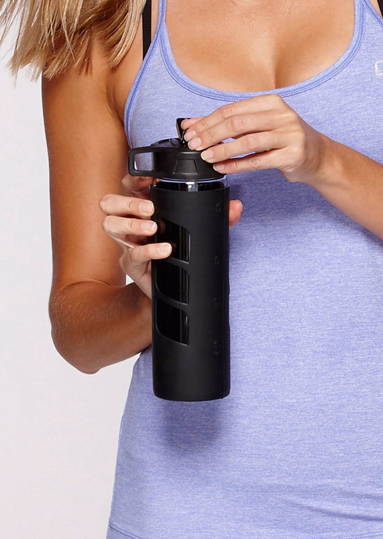 Lorna Jane Iconic Glass Water Bottle - Black