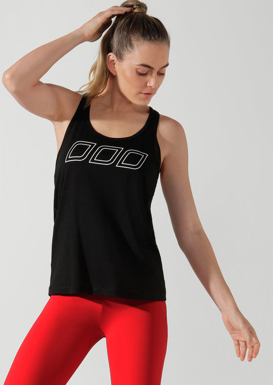 Lorna Jane Iconic Slouchy Gym Tank - Black