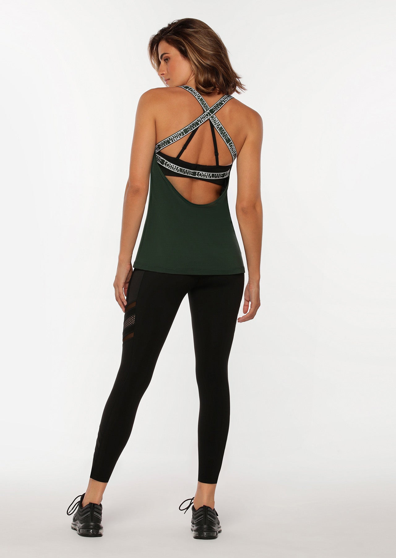 Lorna Jane Iconic Strappy Excel Tank - Dark Green