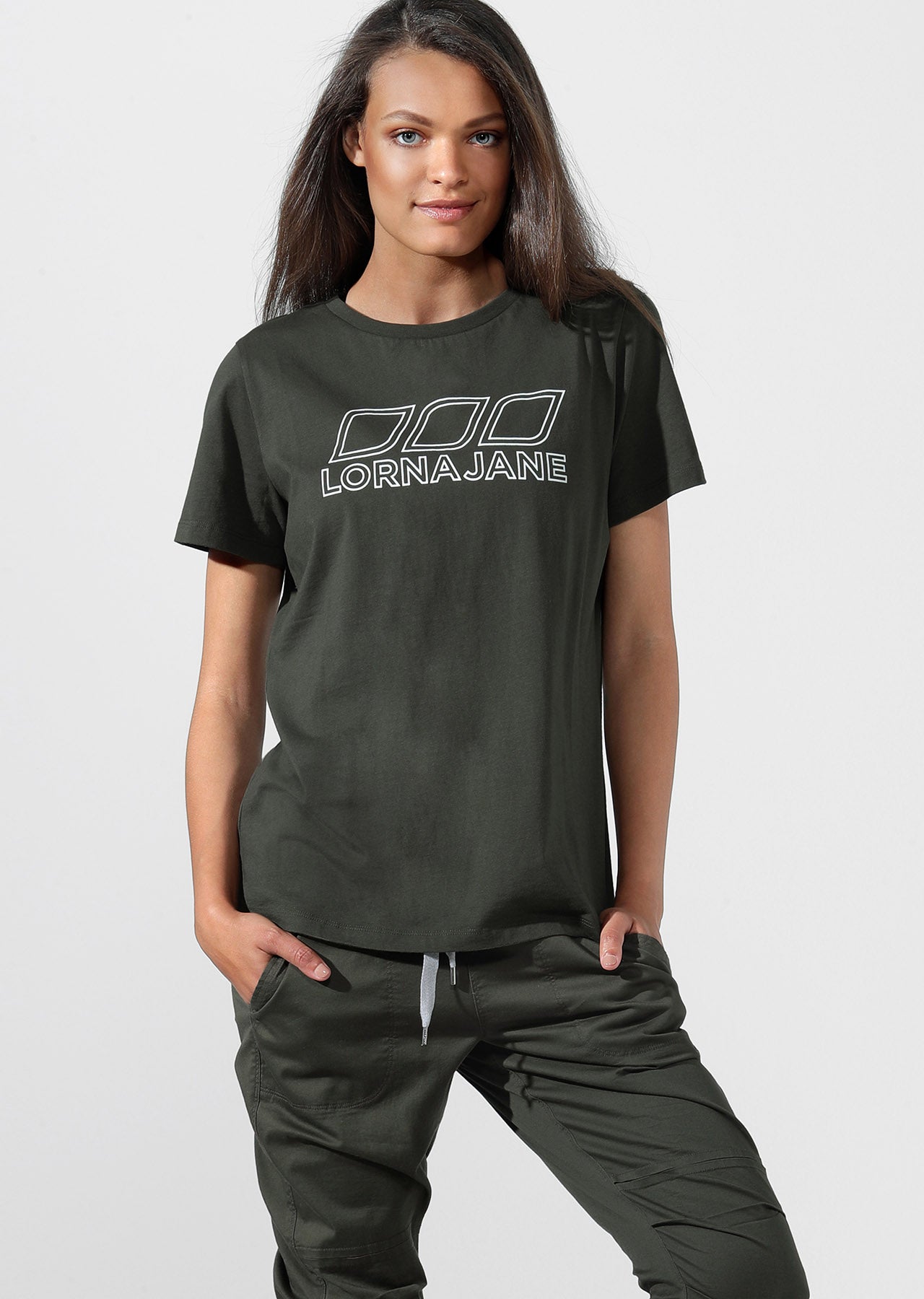 Lorna Jane Iconic Tee - Dark Safari