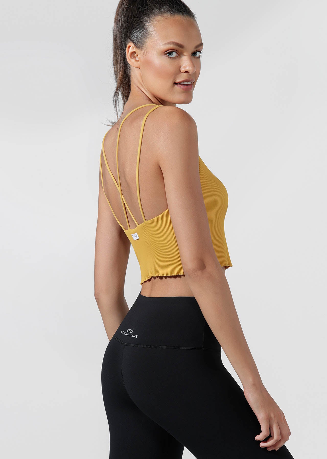 Lorna Jane Idol Cropped Active Tank - Light Turmeric