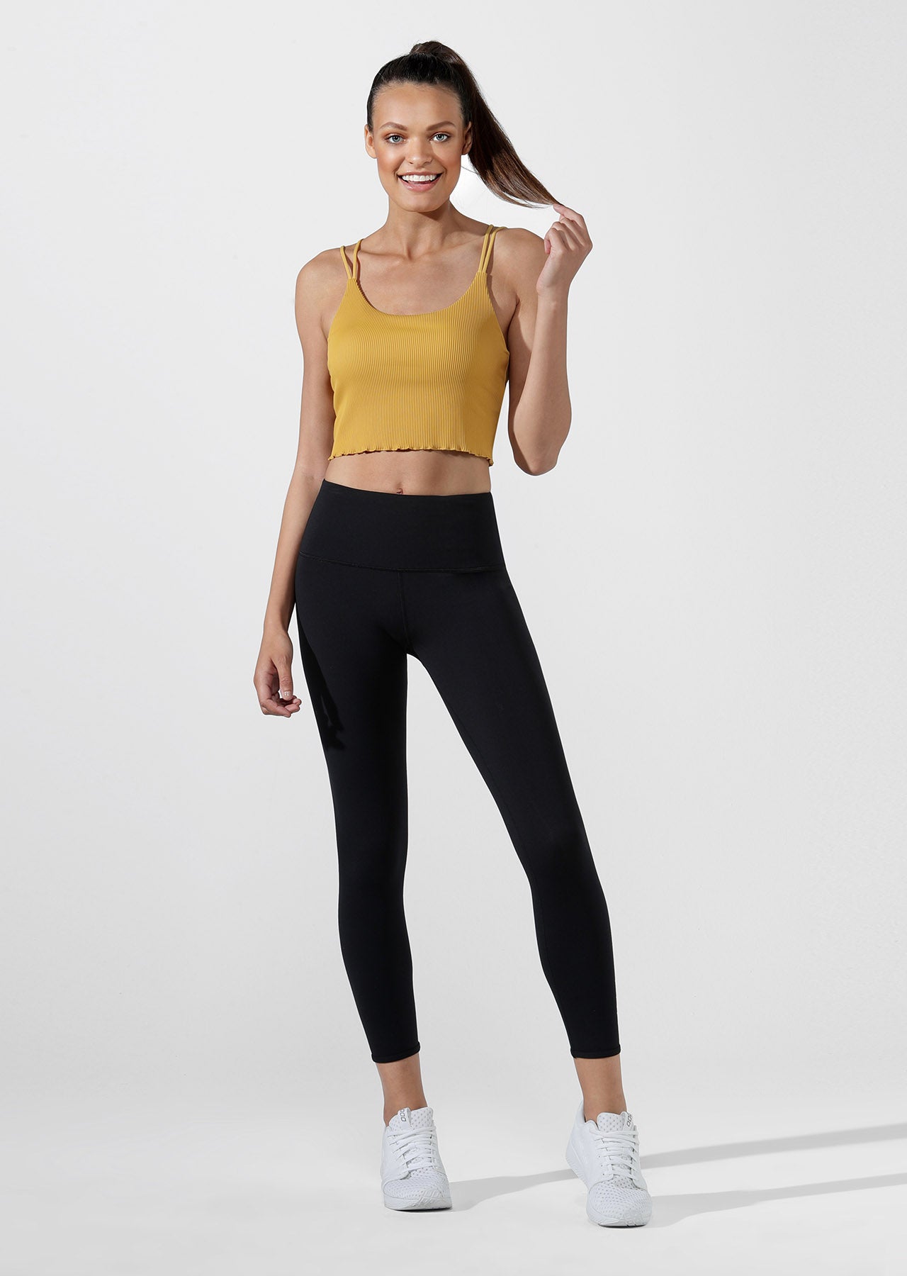 Lorna Jane Idol Cropped Active Tank - Light Turmeric