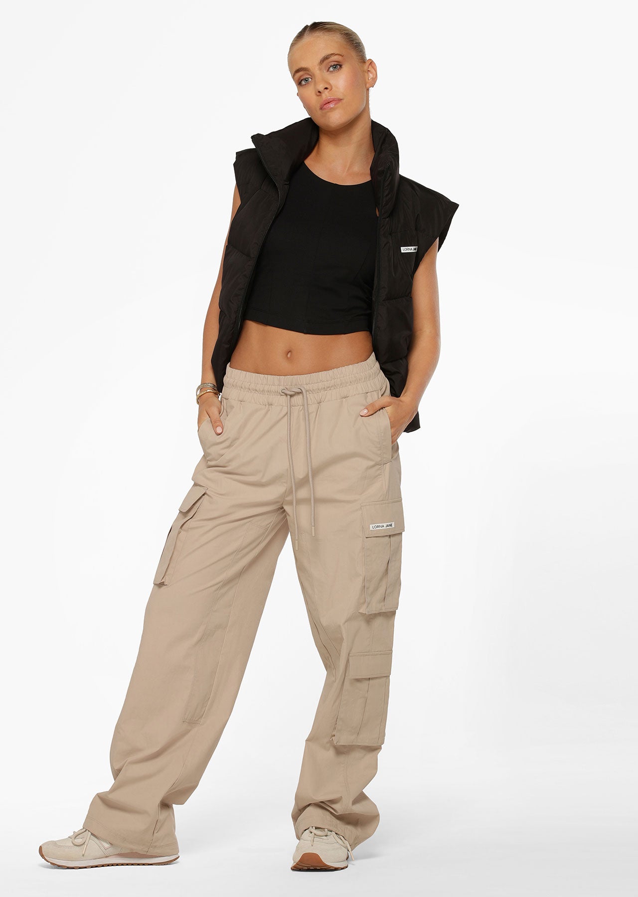 Lorna Jane Flashback High Waisted Cargo Pants - Off White
