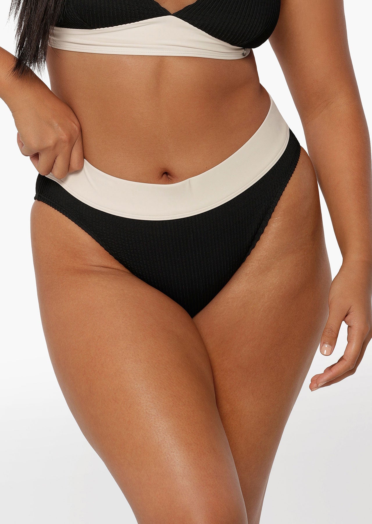 Lorna Jane Relaxation Crimped High Waist Brief - Black