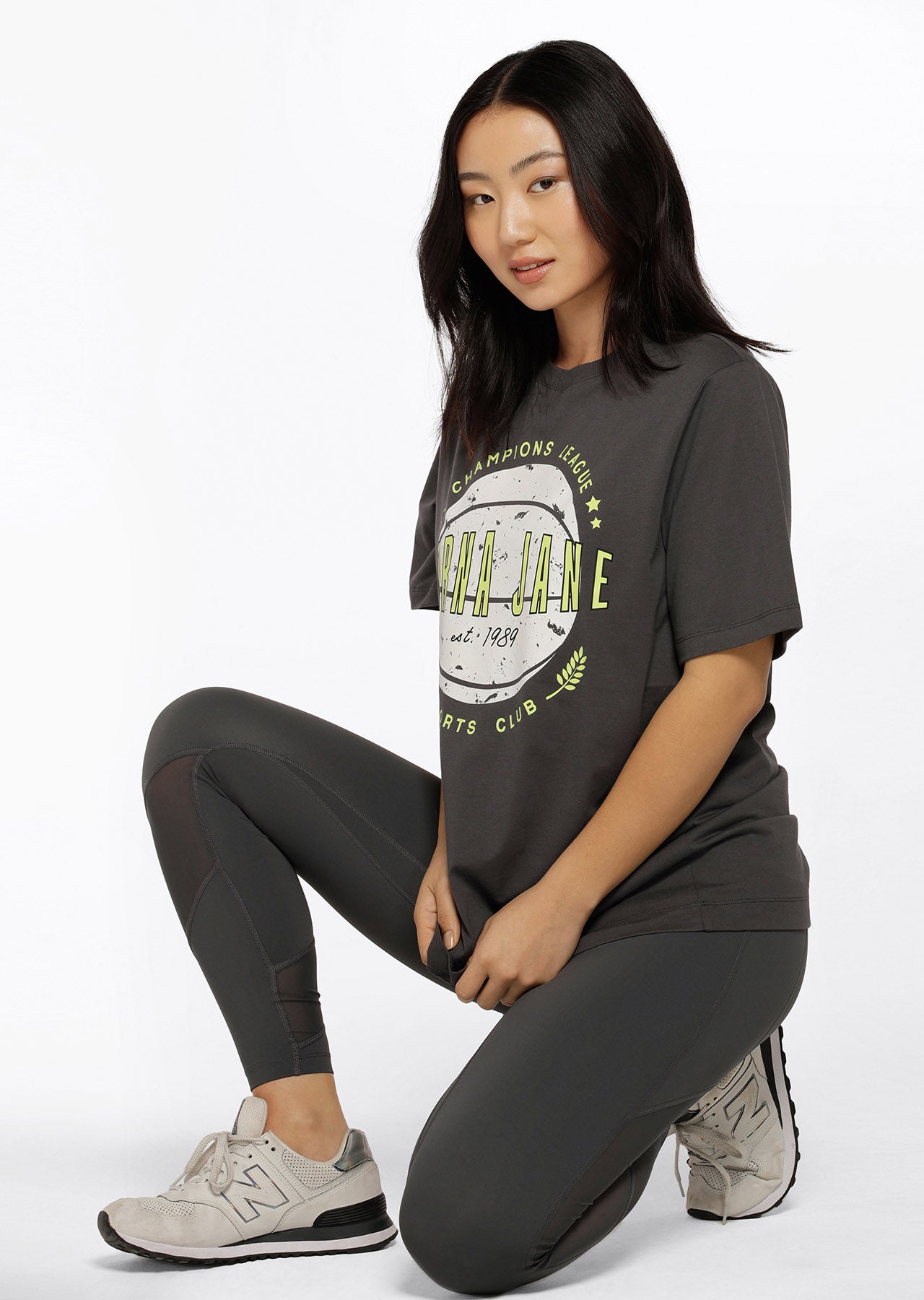 Lorna Jane Champions Leauge Relaxed Tee - Titanium