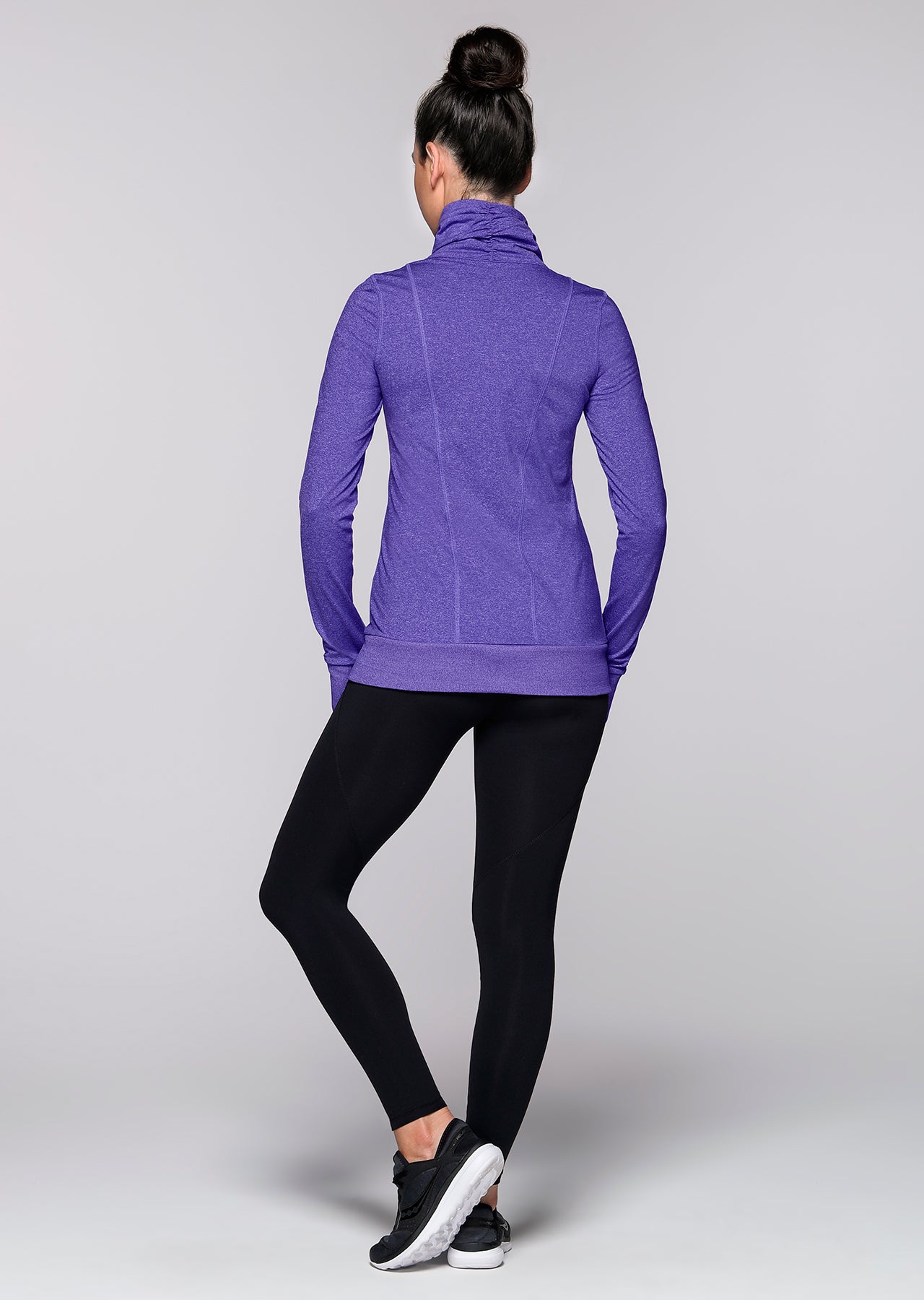 Lorna Jane Mona L/Slv Zip Through - Blueberry Marl