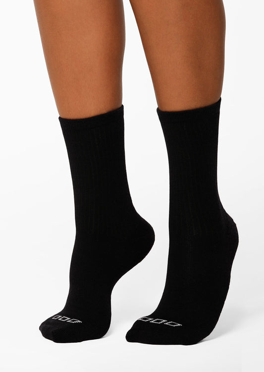 Lorna Jane Merino Wool Blend Quarter Crew Socks - Black