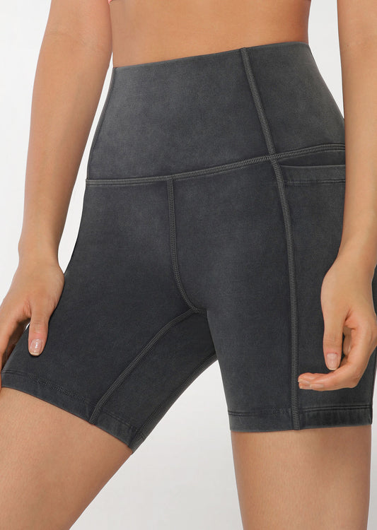 Lorna Jane Phone Pocket Bike Shorts (AX Legacy) - Washed Black