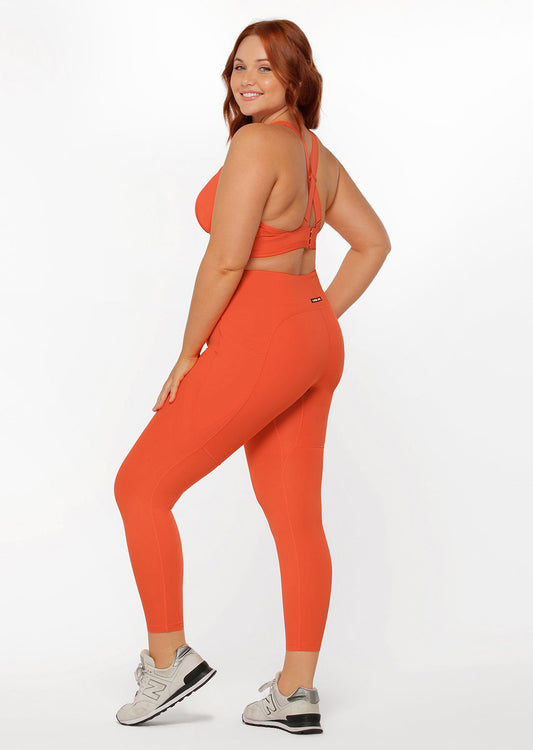 Lorna Jane Hold Me In Booty Ankle Biter Leggings - Chilli
