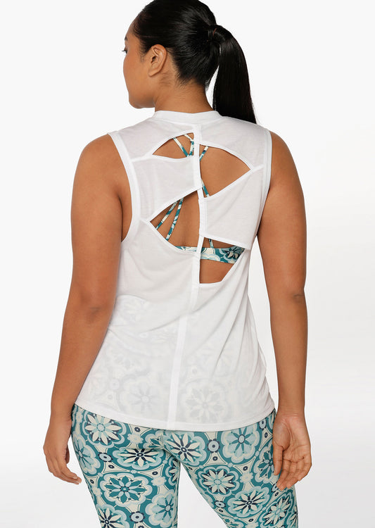Lorna Jane Cutout Muscle Tank - White