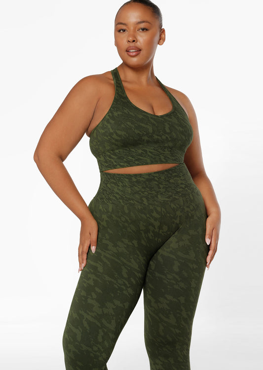 Lorna Jane Take A Hike Seamless Sports Bra - Rough Terrain Jacquard