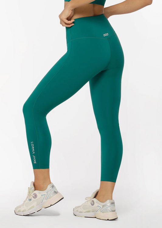 Lorna Jane Lotus No Chafe Ankle Biter Leggings - Dark Teal