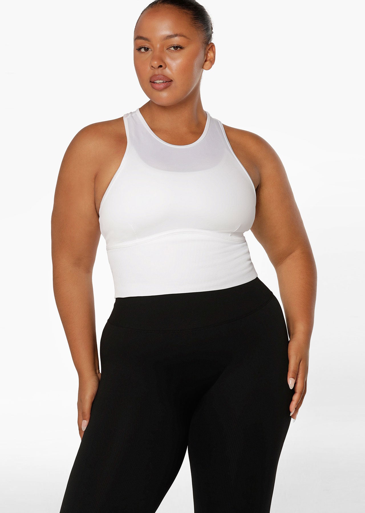 Lorna Jane Seamless Contour Cropped Tank - White