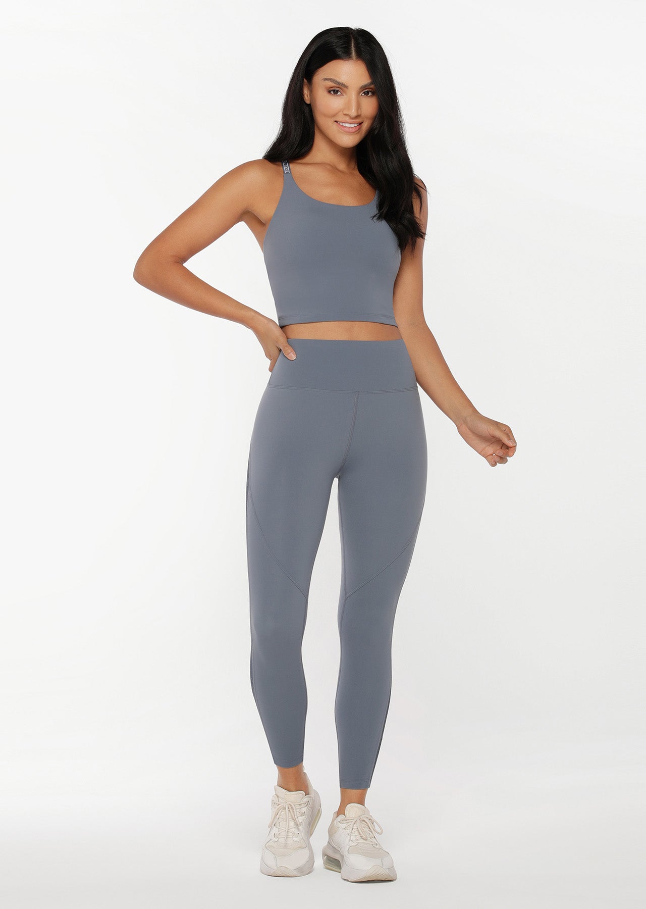 Lorna Jane In The Moment Active Tank Bra Combo - Powder Grey