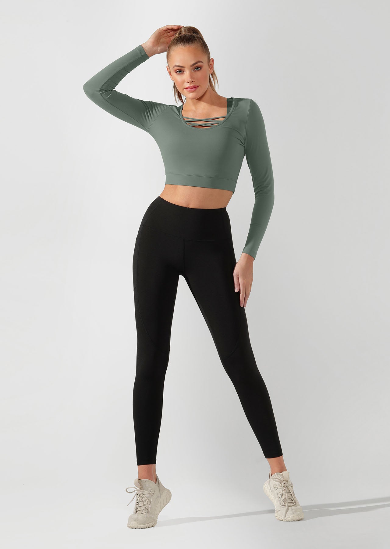 Lorna Jane Inbetween Seasons Long Sleeve Active Top - Military