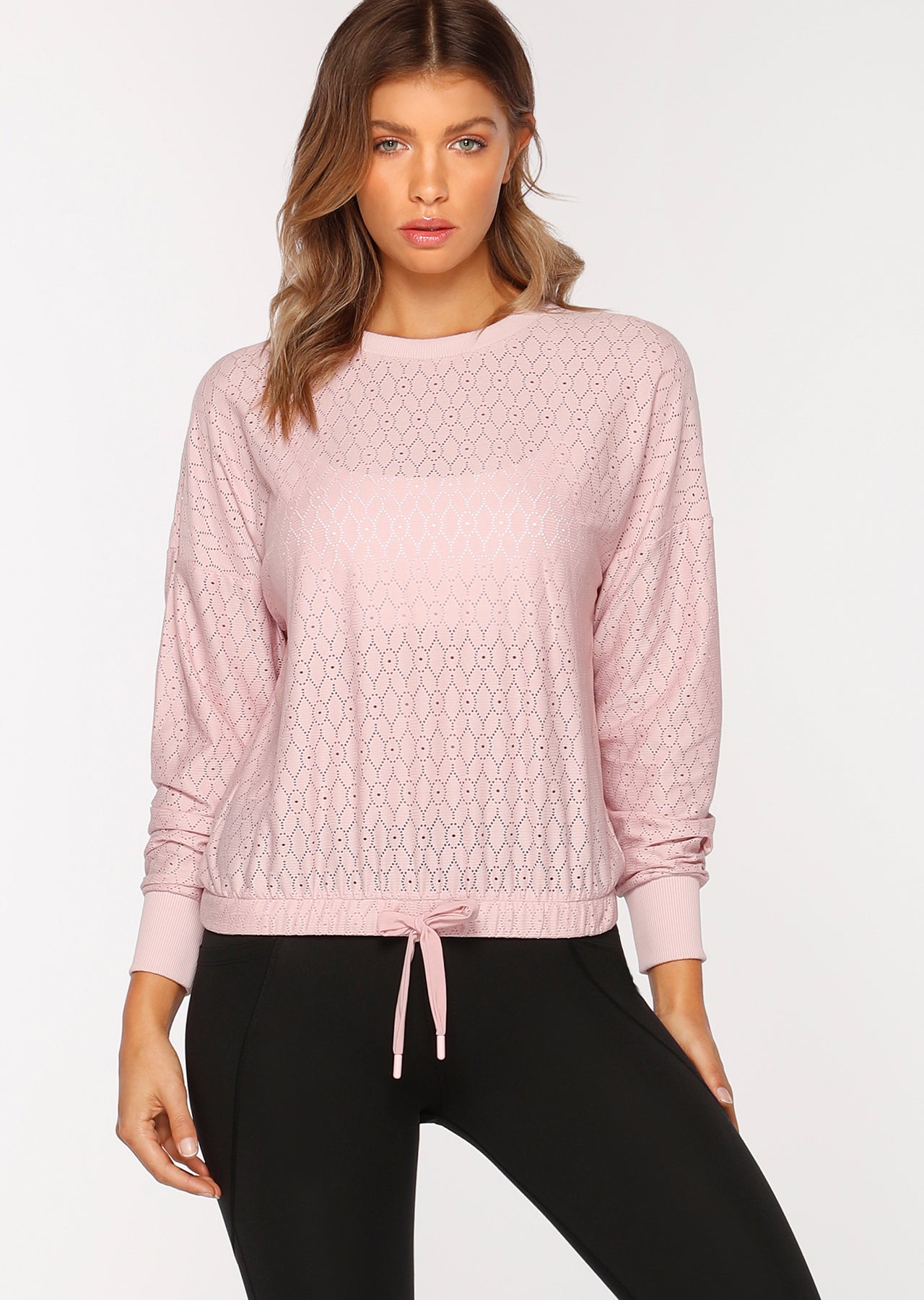 Lorna Jane Indiana Active Mesh L/Slv Top - Dusty Rose