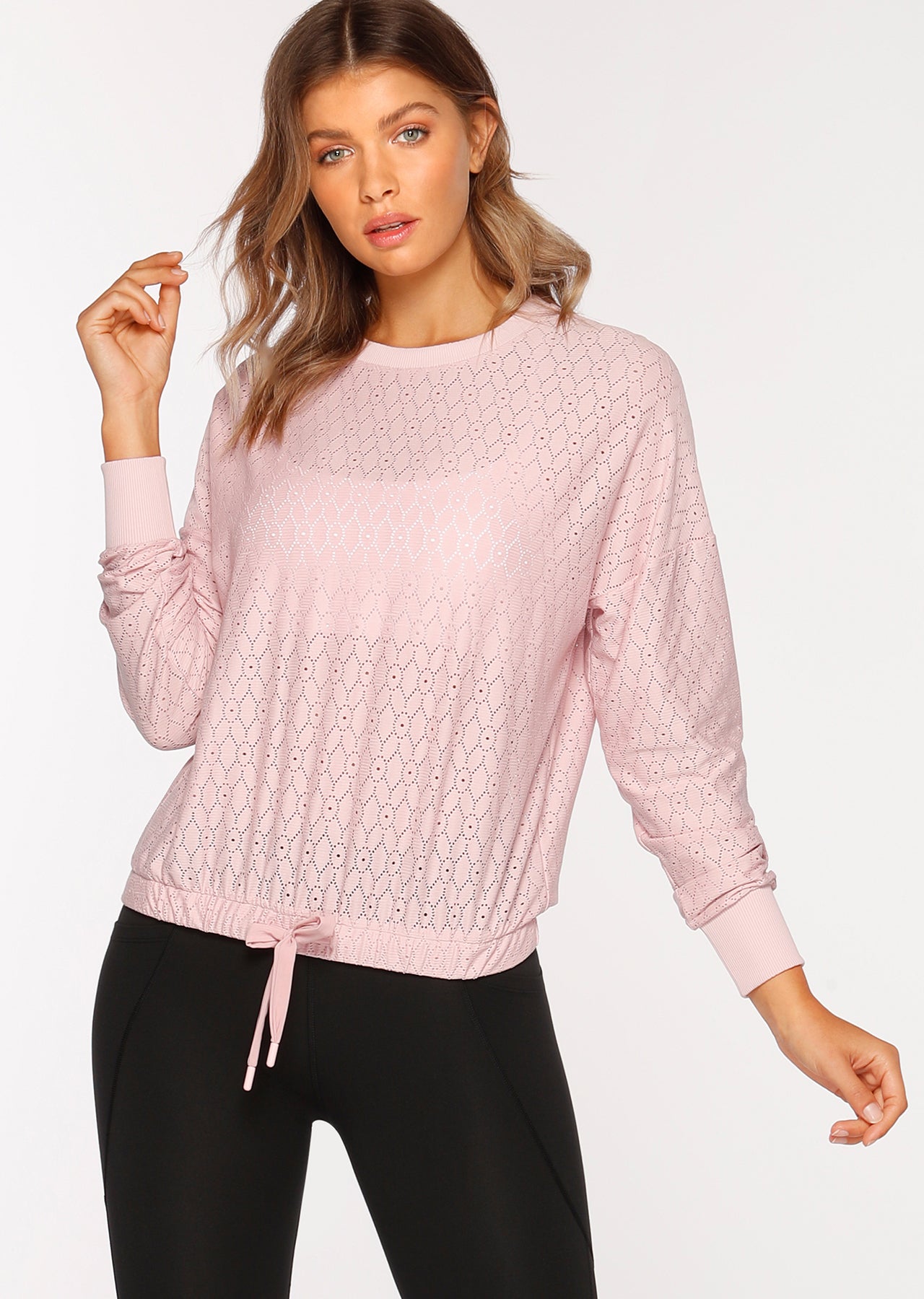Lorna Jane Indiana Active Mesh L/Slv Top - Dusty Rose