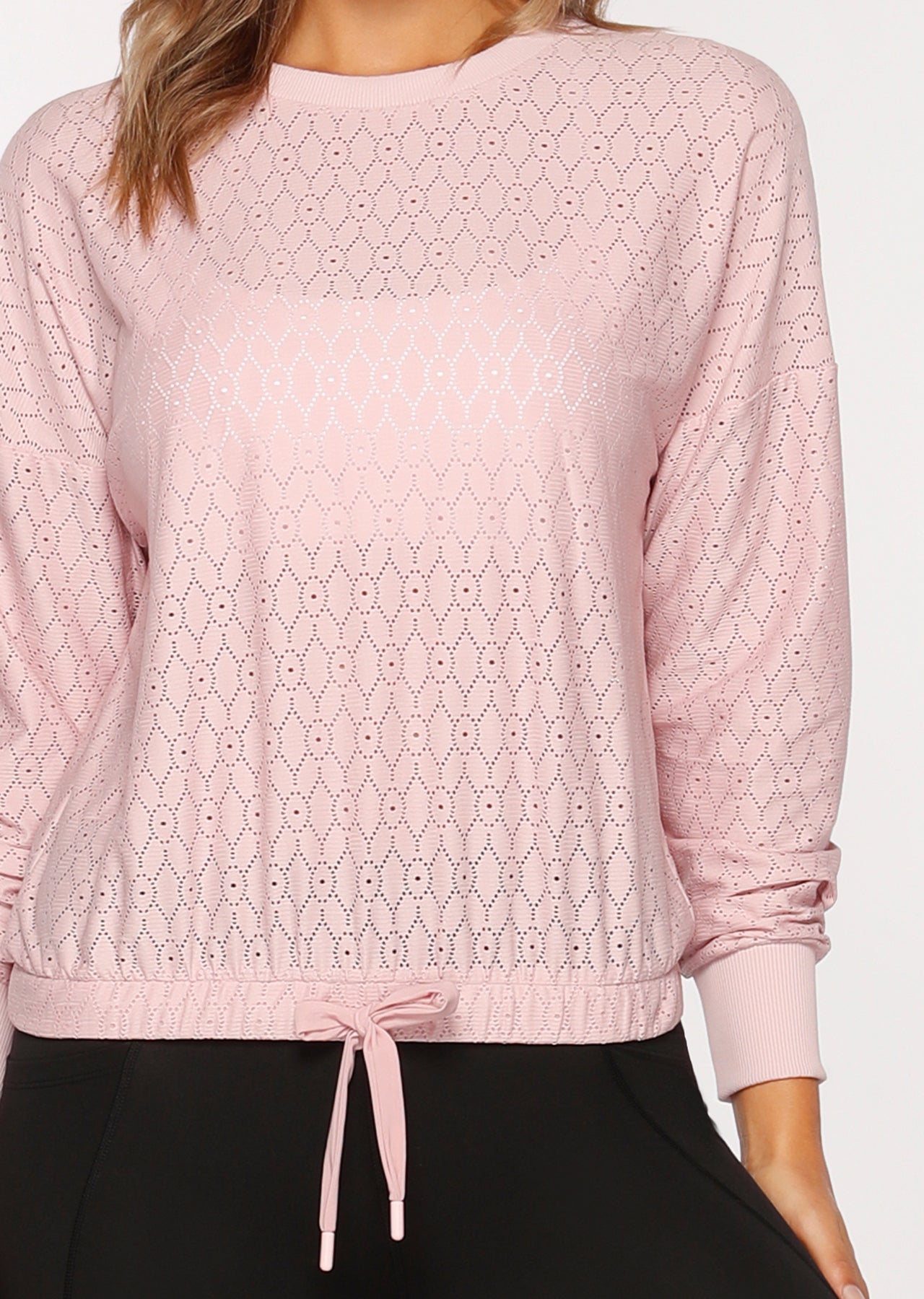 Lorna Jane Indiana Active Mesh L/Slv Top - Dusty Rose