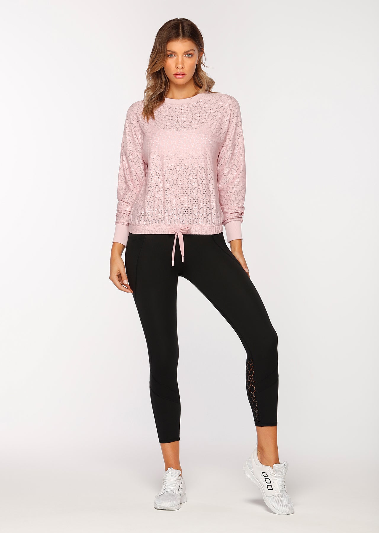 Lorna Jane Indiana Active Mesh L/Slv Top - Dusty Rose
