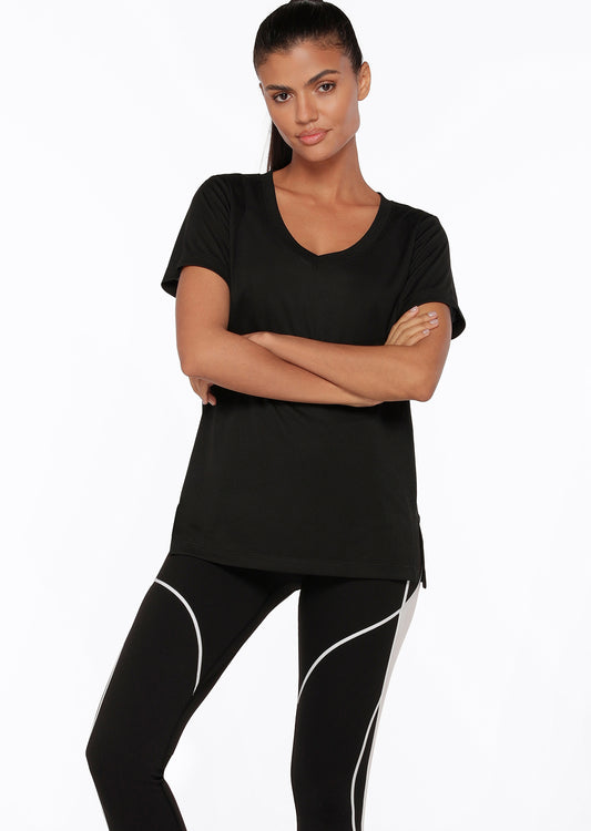 Lorna Jane Indie Active Recycled Rib Tee - Black