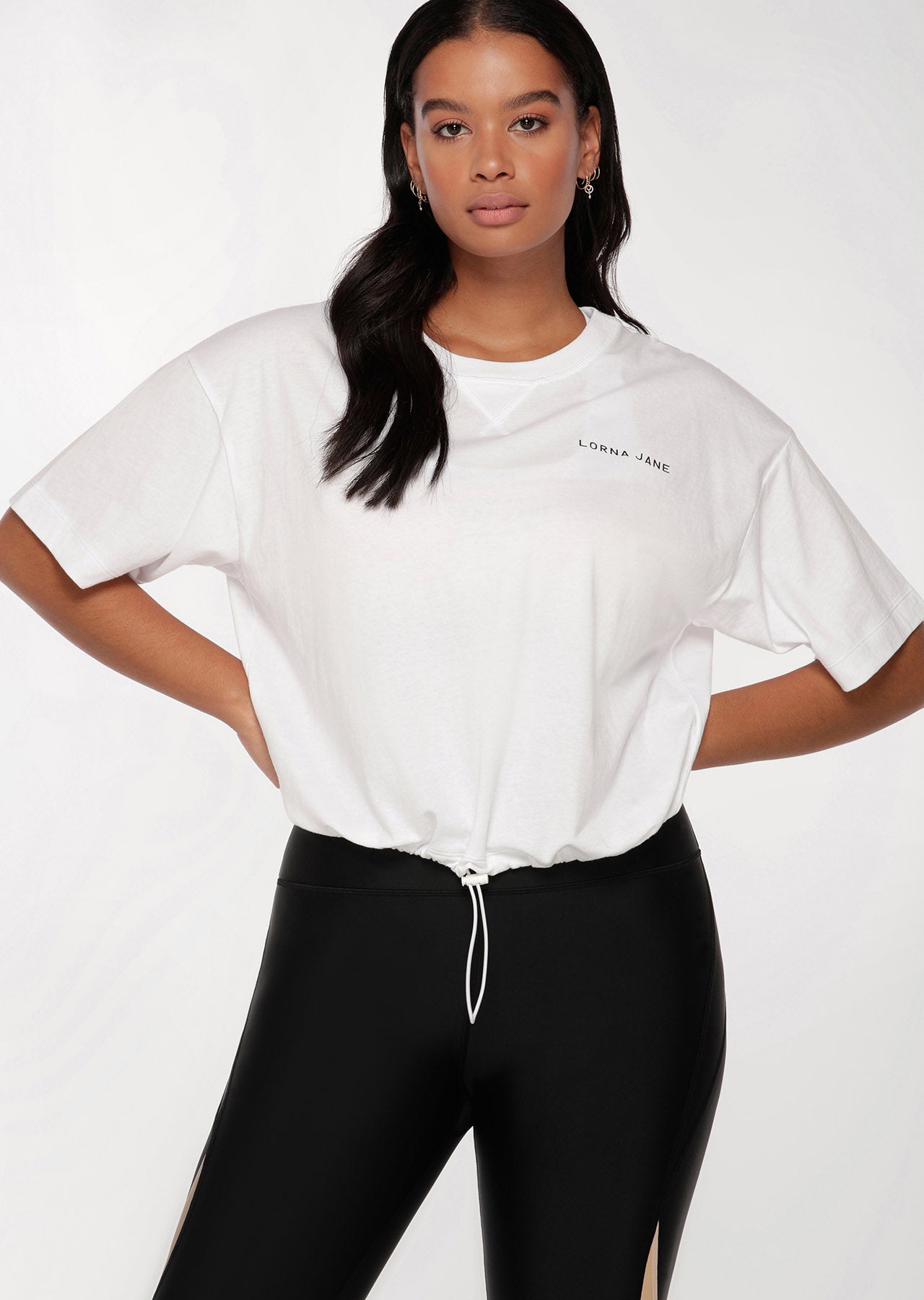 Lorna Jane Insider Cropped Tee - White
