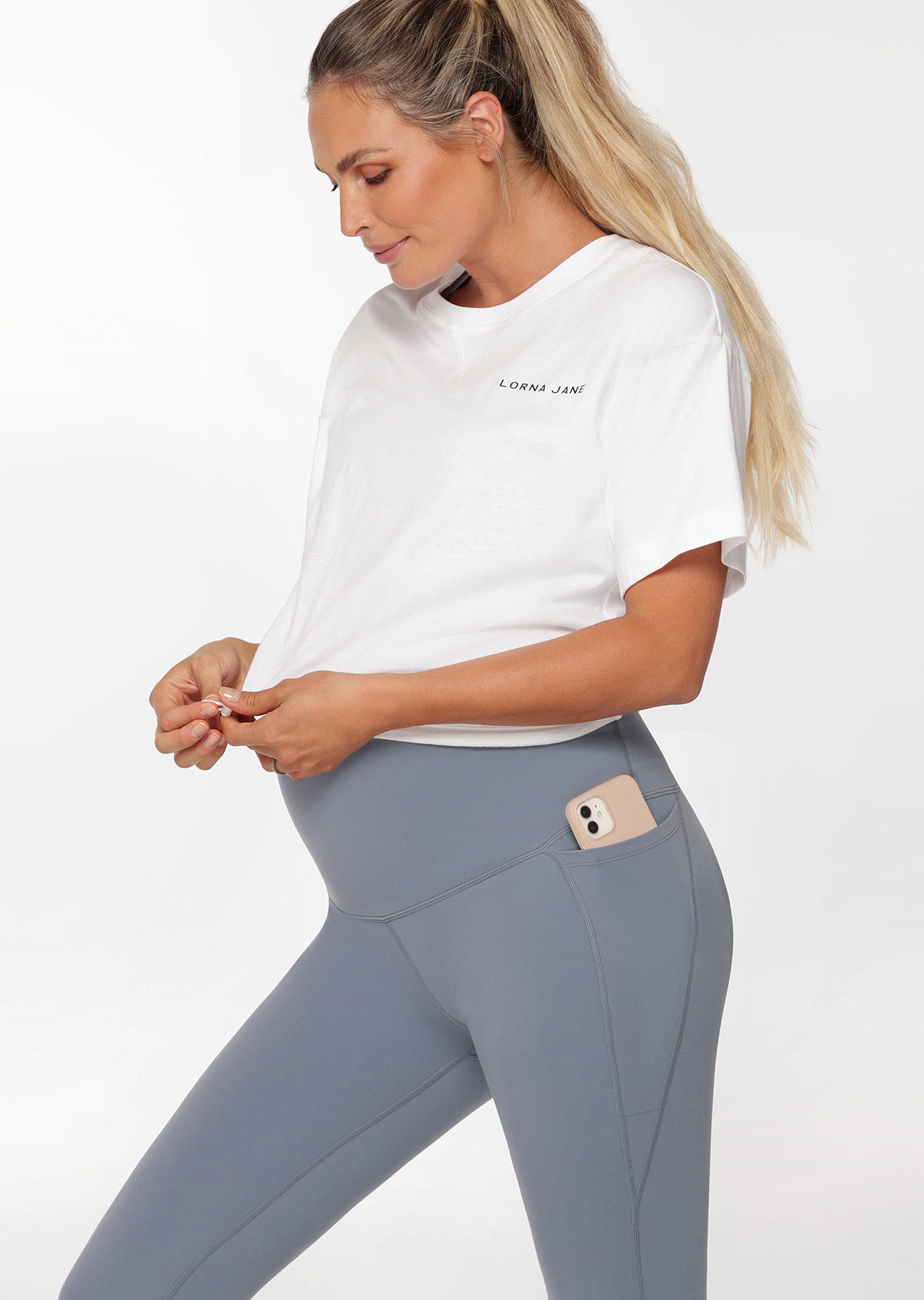 Lorna Jane Insider Cropped Tee - White