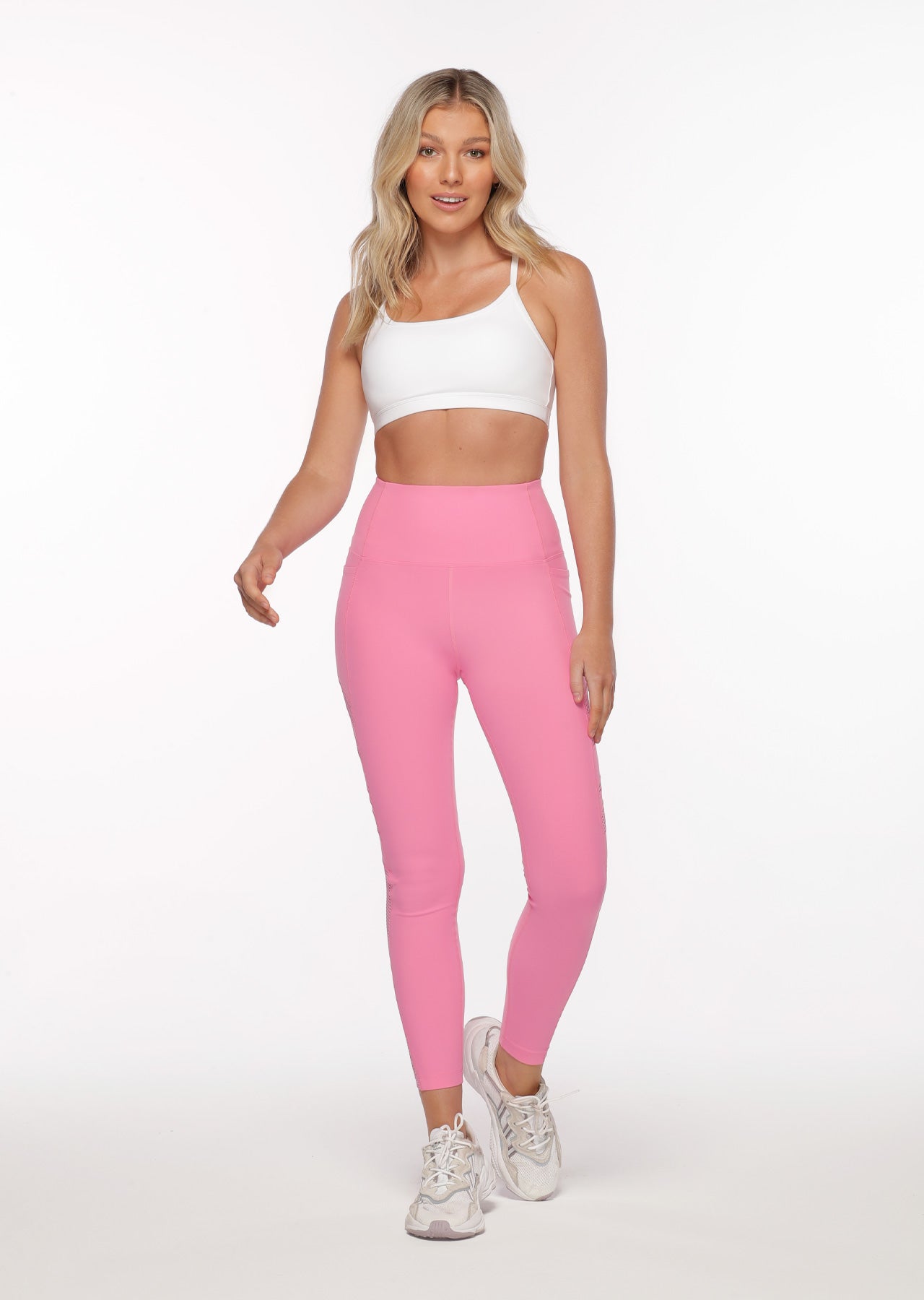 Lorna Jane Inspire Mesh Full Length Leggings - Milkshake